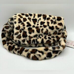 Gilda Paris Leopard Print Fur Messenger Bag NWT